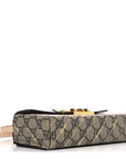 GG Supreme Monogram Calfskin Horsebit Print Mini Padlock Top Handle Shoulder Bag Beige Ebony Light Pink