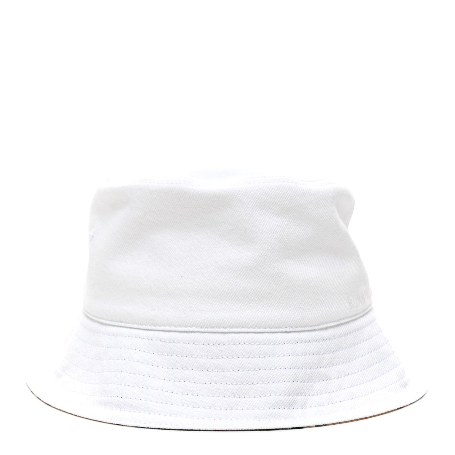 Denim Logo Bucket Hat M White