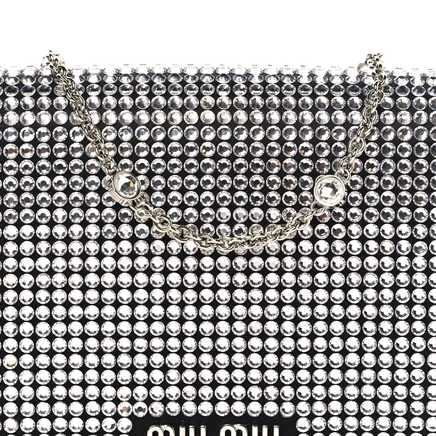 Nappa Crystal Starlight Mini Clutch Bag Black