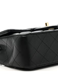 Lambskin Quilted Mini Rectangular Flap Black