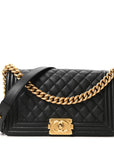 Caviar Quilted Medium Boy Flap Black