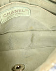 Tweed Quilted Mini Rectangular Flap Light Green Silver White