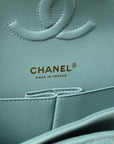 Caviar Quilted Medium Double Flap Light Blue