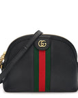 Calfskin GG Web Small Ophidia Dome Shoulder Bag Black