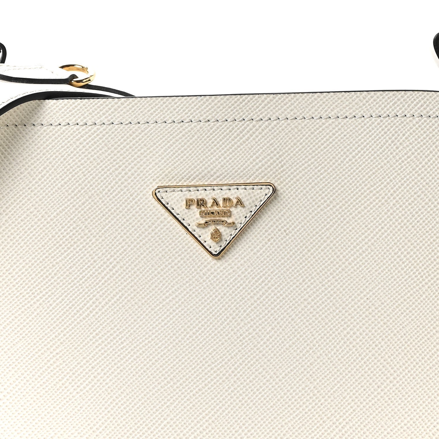 Saffiano Cuir Small Matinee Tote  Bianco Black