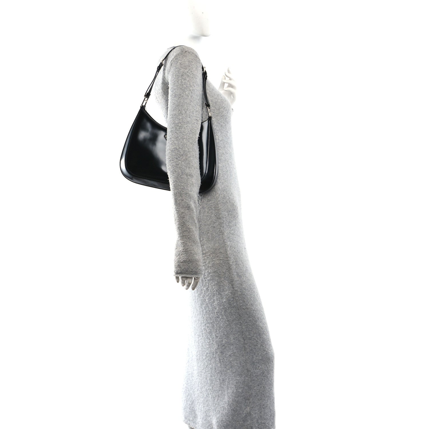 Spazzolato Large Cleo Adjustable Strap Shoulder Bag Black