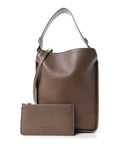 Calfskin Logo Embossed Small Tool 2.0 North-South Tote Mink Grey