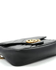 Calfskin Matelasse Super Mini GG Marmont Shoulder Bag Black