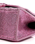 Strass Suede Hourglass Top Handle Bag XS Pink