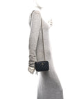 Lambskin Quilted Small Trendy CC Camera Case With Chain Navy