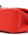 Caviar Quilted Medium Double Flap Red