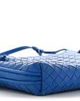 Nappa Intrecciato Double Compartment Crossbody Bag Atlantic Blue