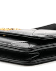 Lambskin Quilted CHNL 19 Wallet On Chain WOC Black