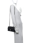 Lambskin Quilted Mini Rectangular Flap Black
