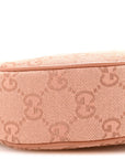 GG Supreme Monogram Textured Calfskin Web Mini Ophidia Half Moon Hobo Rose Pink