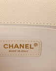 Caviar Quilted Medium Boy Flap White