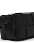 Lambskin Maxi Intrecciato Small Brick Cassette Bag Black