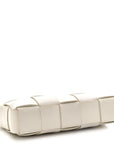 Calfskin Maxi Intrecciato Cassette Pouch On Strap Chalk