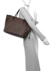 Damier Ebene Neo Neverfull MM Rose Ballerine