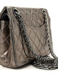 Aged Calfskin Quilted 2.55 Reissue Mini Flap Dark Silver