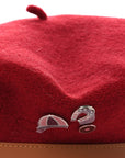 Merino Wool Bonnie Sailor Beret 59 Rouge Rubis