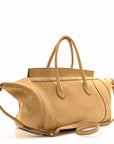 Suede Calfskin Medium New Luggage Beige