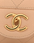 Caviar Quilted Jumbo Double Flap Beige Clair