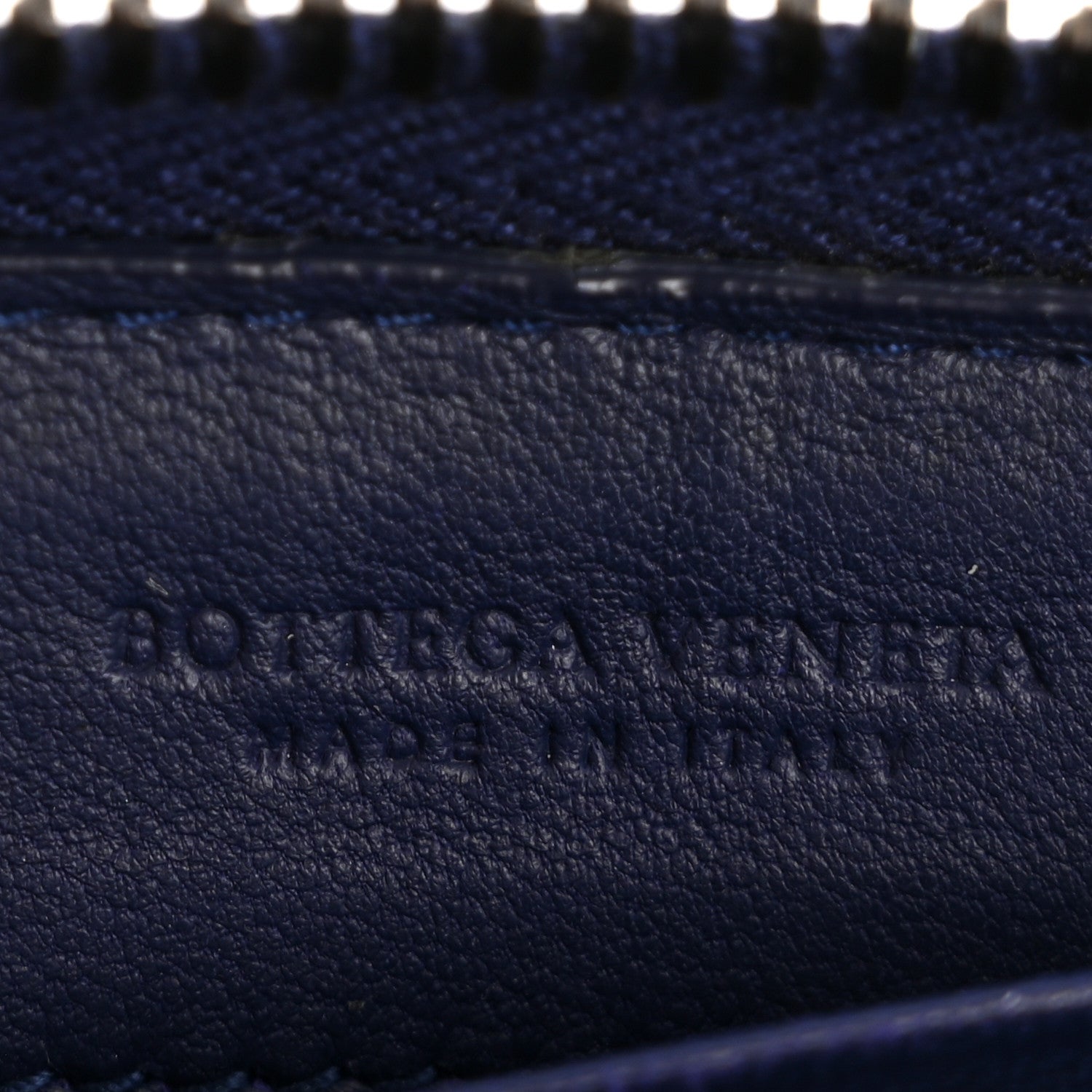 Nappa Intrecciato Zip Around Compact Wallet Blue