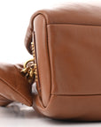 Nappa Knot Top Handle Shoulder Bag Cognac