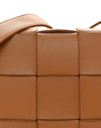 Lambskin Maxi Intrecciato Cassette Crossbody Bag Caramel