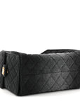 Washed Denim Quilted Small CHNL 25 Handbag Black