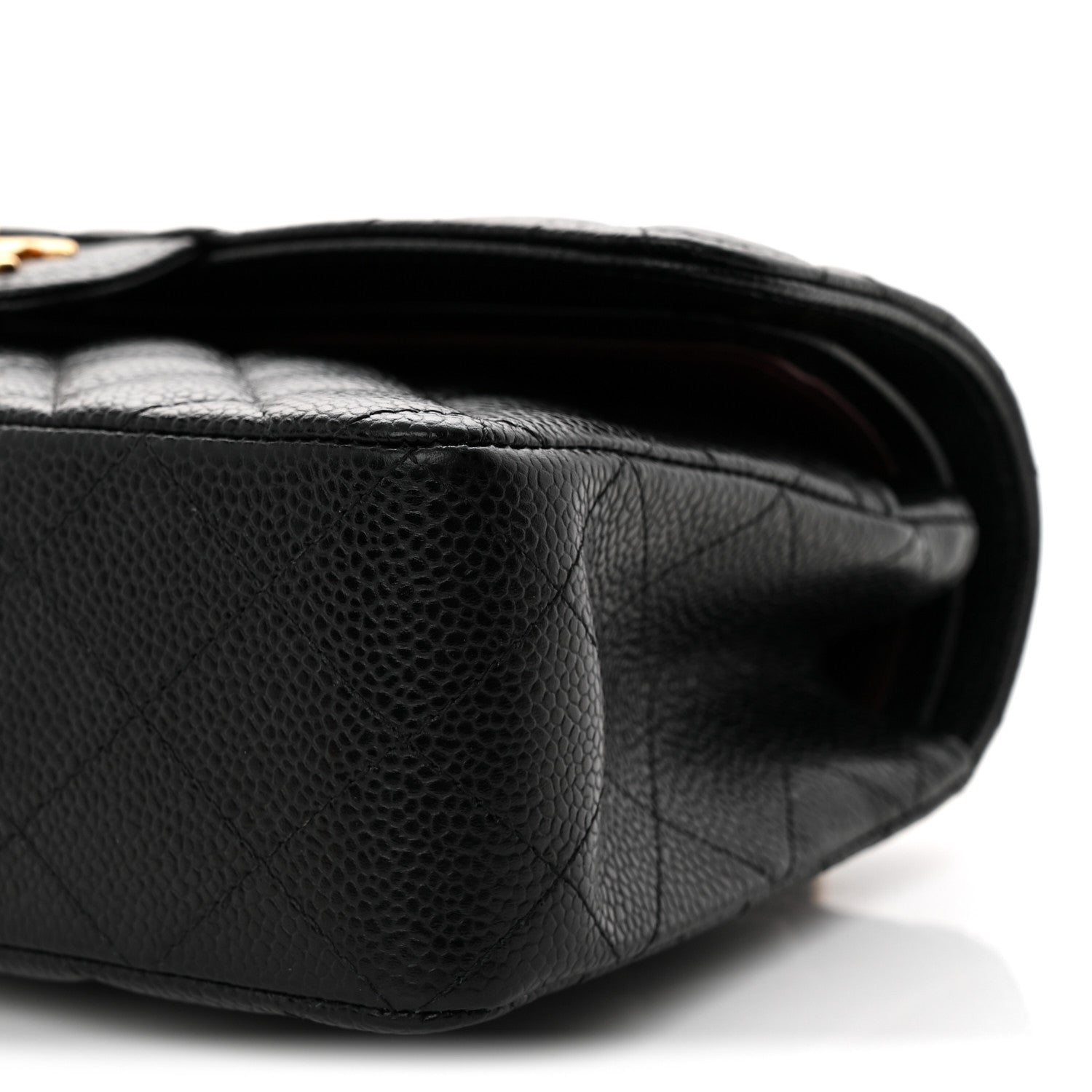 Caviar Quilted Small Double Flap Black