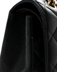 Caviar Quilted Jumbo Double Flap Black