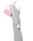 Calfskin Crocodile Embossed Le Bambino Long Pink