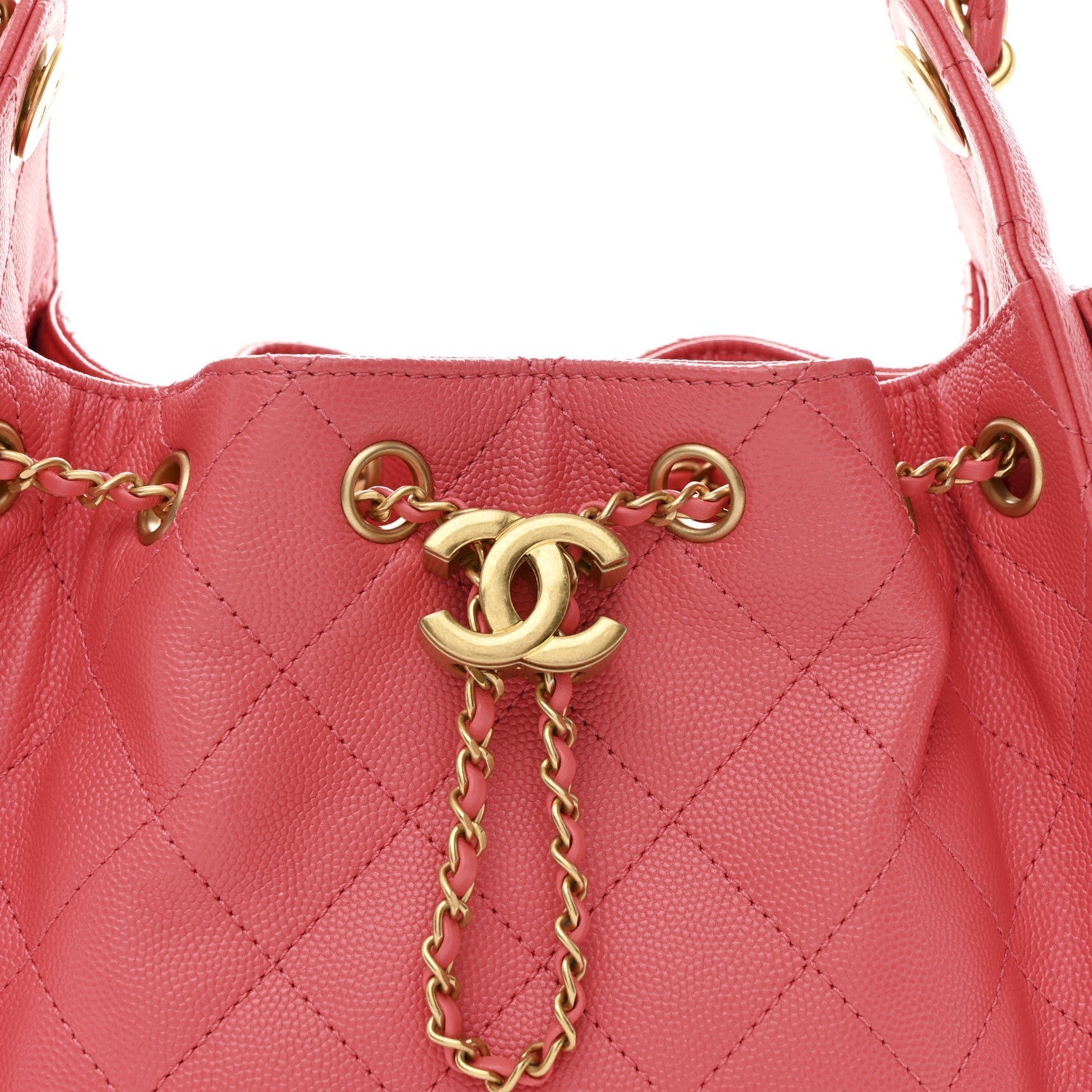 Caviar Quilted Mini CHNL 25 Handbag Coral