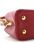 Taurillon Snakeskin Mini Capucines Burgundy