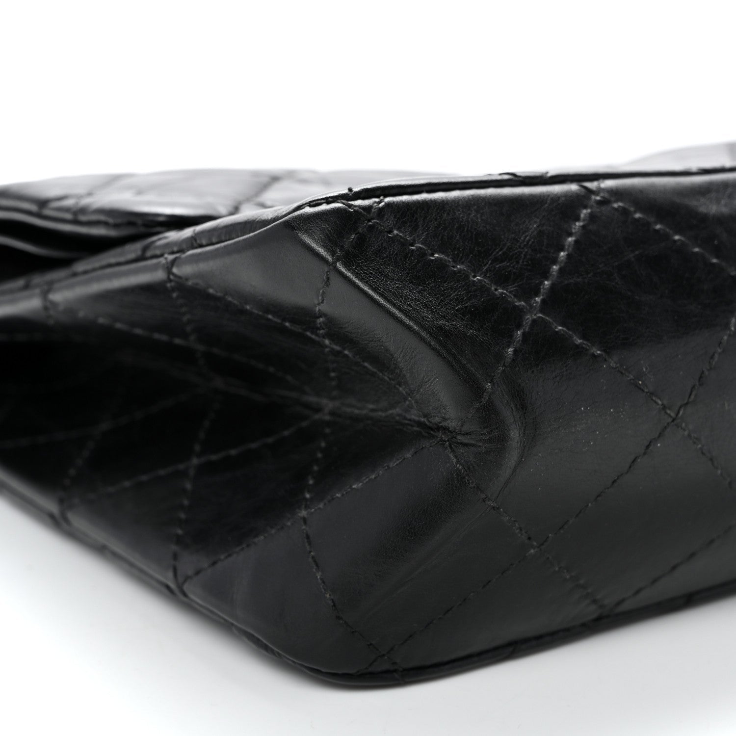 Aged Calfskin Quilted 2.55 Reissue 227 Flap Black