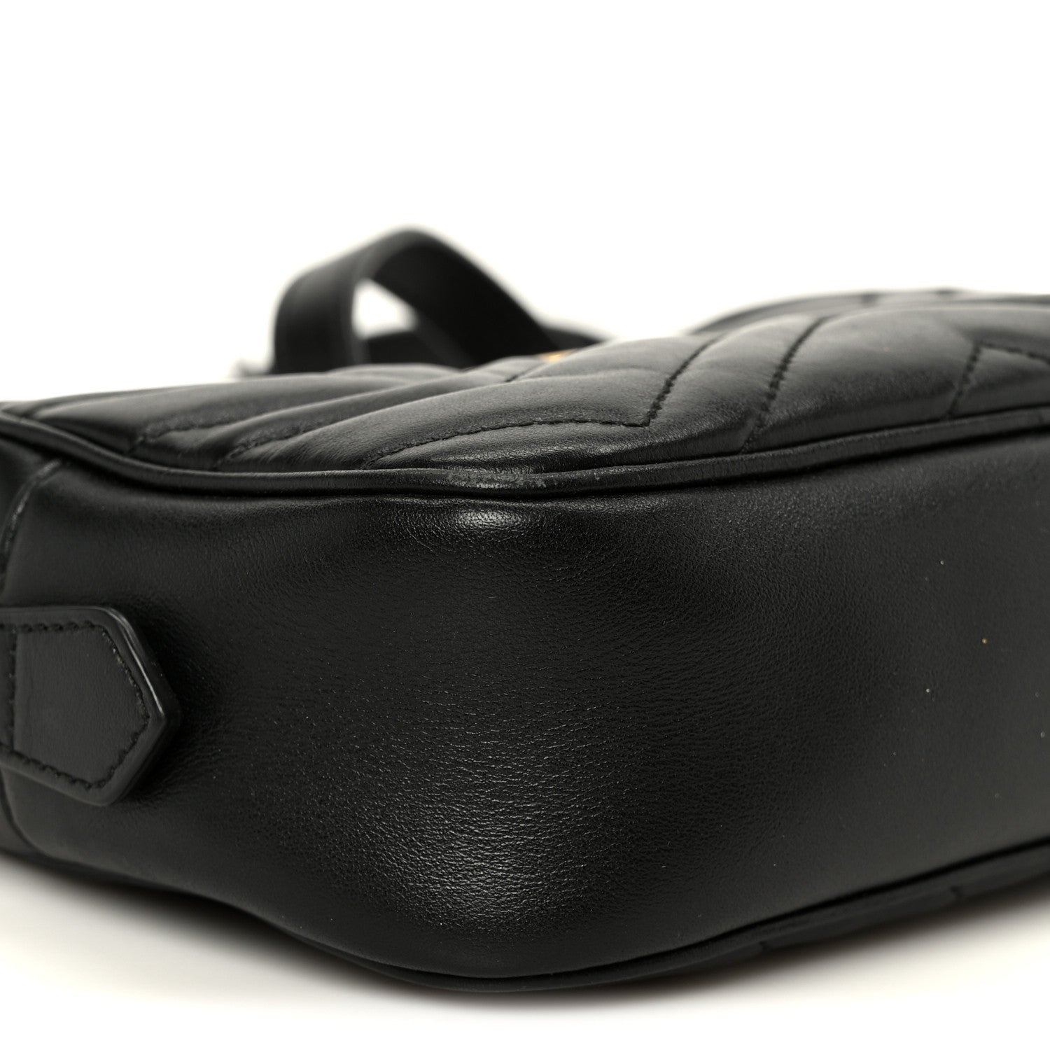 Calfskin Matelasse Mini GG Marmont Chain Shoulder Bag Black