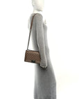 Metallic Calfskin Quilted Medium Boy Flap Taupe