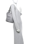 Calfskin Logo Embossed Small Tool 2.0 North-South Tote BLCG Grey