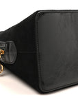 Suede Patent GG Web Medium Ophidia Top Handle Dome Bag Black