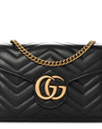 Calfskin Matelasse GG Marmont Chain Wallet Black