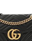 Calfskin Matelasse Small GG Marmont Shoulder Bag Black
