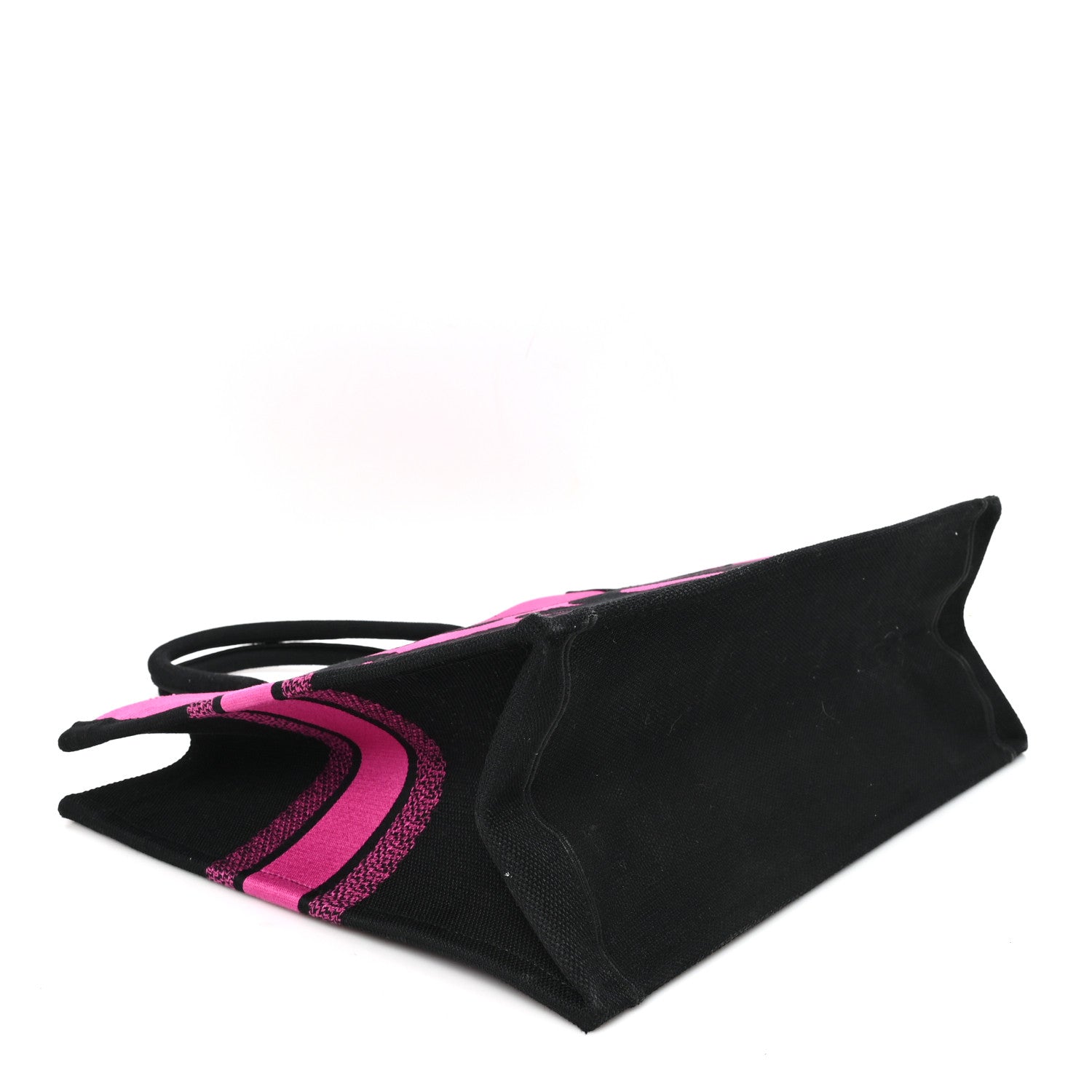 Canvas Embroidered Large Miss D1OR Graffiti Book Tote Fuchsia Purple