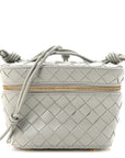 Nappa Intrecciato Small Vanity Case On Strap Agate Grey