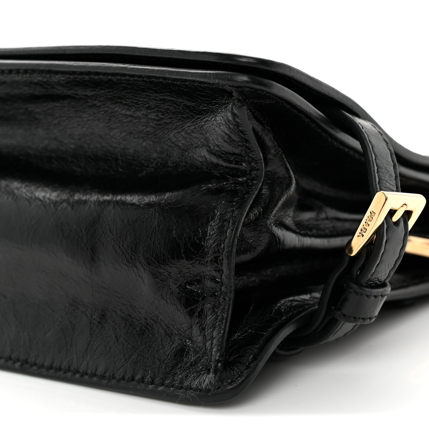 Soft Lux Calfskin Triangle Mini Shoulder Bag Black