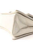 Crushed Calfskin Quilted Small Crush Chain Bag Optic White