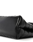 Calfskin Y Quilted Monogram Medium Loulou Chain Satchel Black