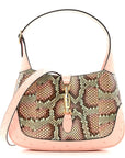 Snakeskin Ostrich Calfskin Small Jackie 1961 Hobo Pink Multicolor