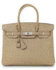 Ostrich Birkin 30 Parchemin